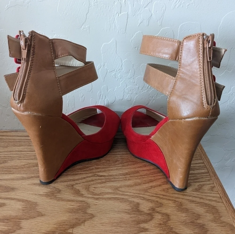 Liliana Suede and Leather Platform Wedges
